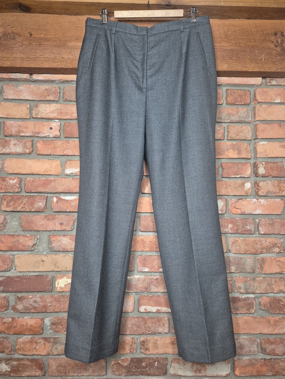 Pure New Wool Lined Vintage Tabi International Pleated High Rise Trousers